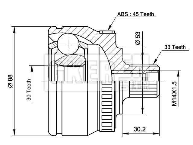 球笼修理包 CV Joint Kit:3B0 498 099D