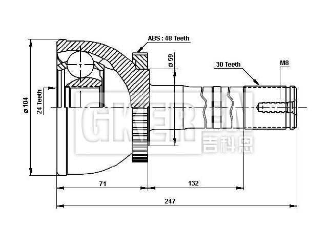 球笼修理包 CV Joint Kit:43405-60070