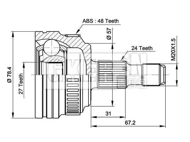 球笼修理包 CV Joint Kit:A 168 370 22 72