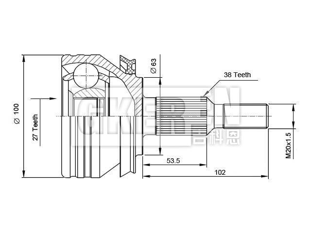 球笼修理包 CV Joint Kit:7H0 407 321A