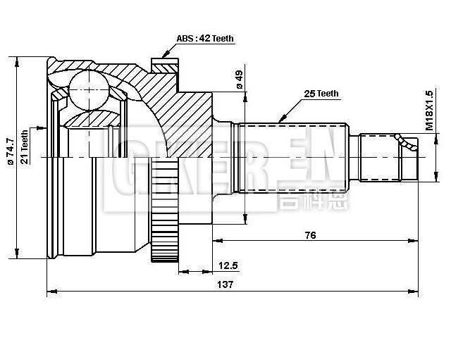 球笼修理包 CV Joint Kit:44102-60G62