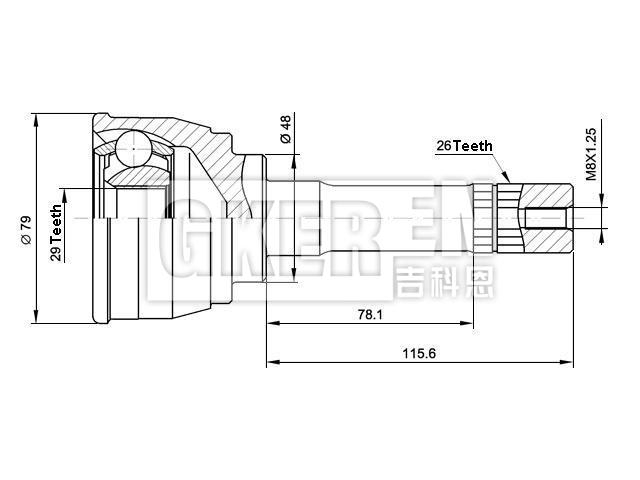 球笼修理包 CV Joint Kit:44102-77E00